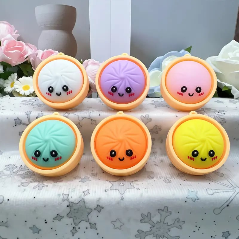 Cute Dumpling Fidget Keychain – Blind Box Surprise Stress Relief Toy