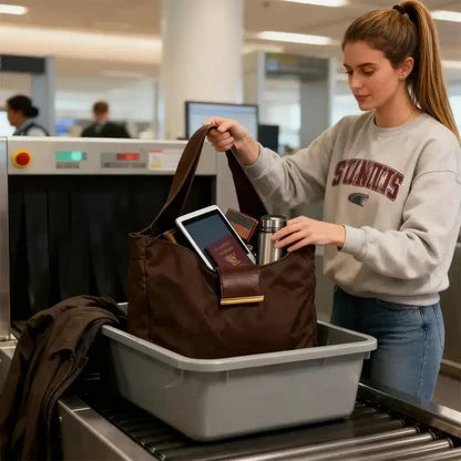 Foldable tote used while traveling
