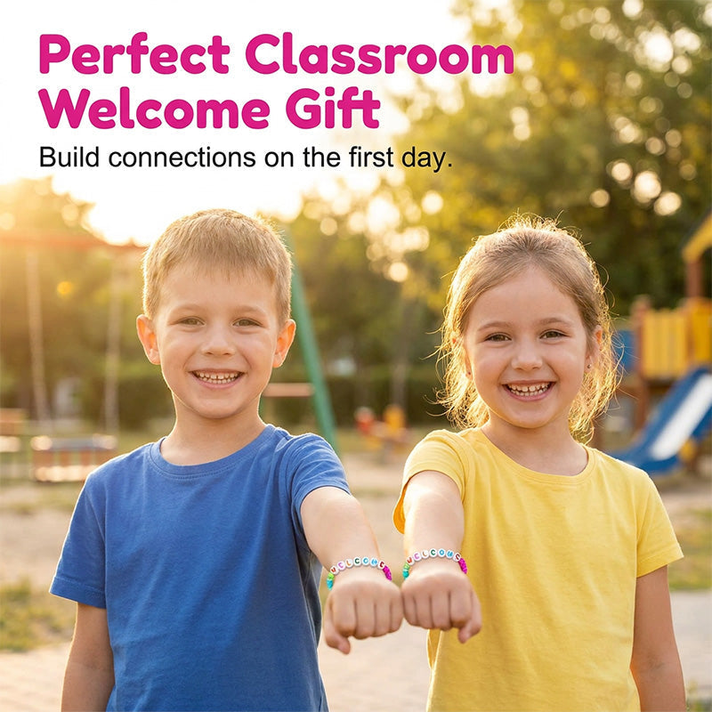 🧶❤️ Pack of 25 Welcome Bead Bracelets – Strengthen Classroom Friendship & Spread Warm Kindness! ✨