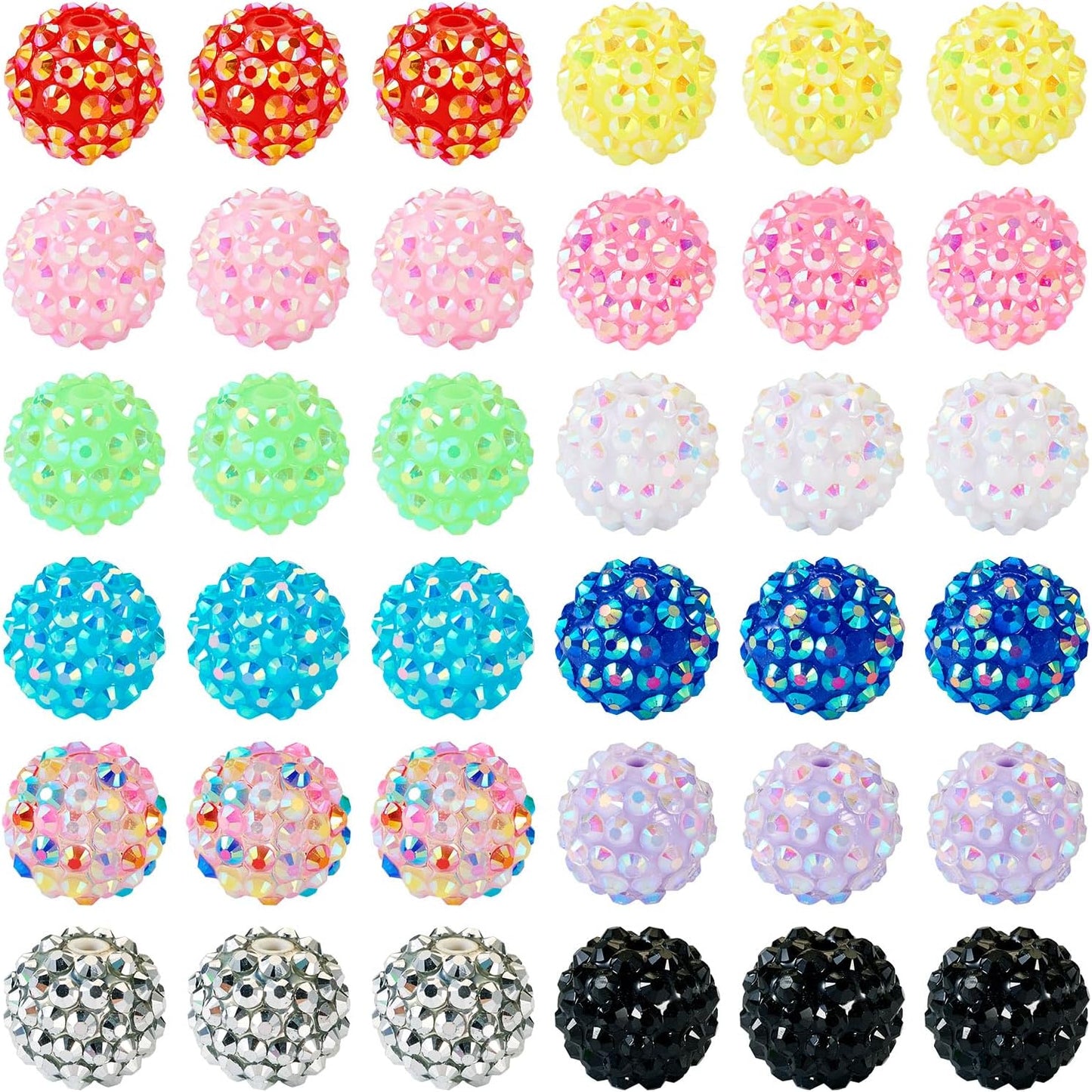 Colorful Rhinestone Craft Beads – 100 Pieces